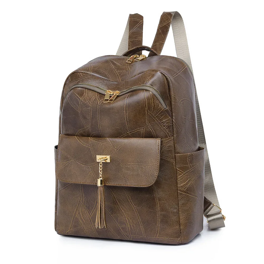 sac à dos en cuir pu à la mode pour femmes, voyage de styliste, académie, déplacement quotidien, sac à main/sac à bandoulière rétro multifonctionnel