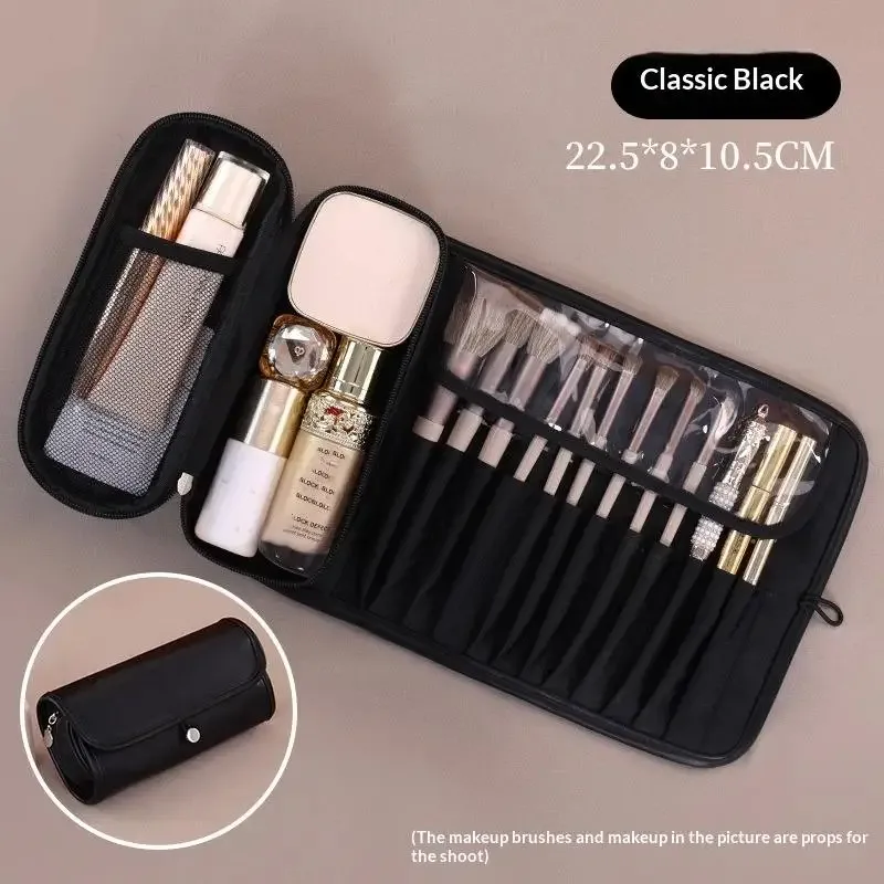 【av3】【y3s】sac de maquillage de grande capacité, sac de voyage pour pinceaux de maquillage pour femmes, sac de rangement de maquillage pliable et portable à la mode