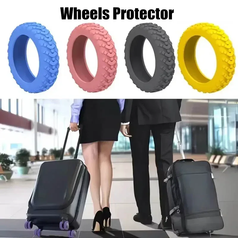 protège-roues de bagages de voyage en silicone texturé épais, anti-bruit, 8 pièces, accessoires de bagages