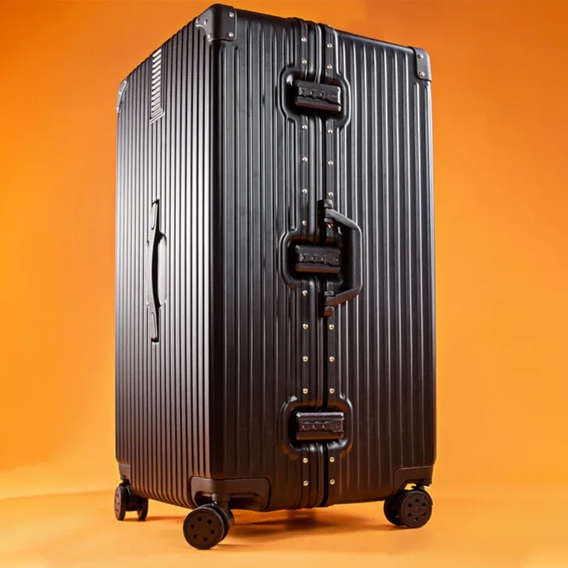 valise de voyage épaisse pour bagages unisexe extra large de 60/100 pouces, avec serrure tsa de grande capacité, boîtier de chariot, cadre en aluminium à fermeture éclair