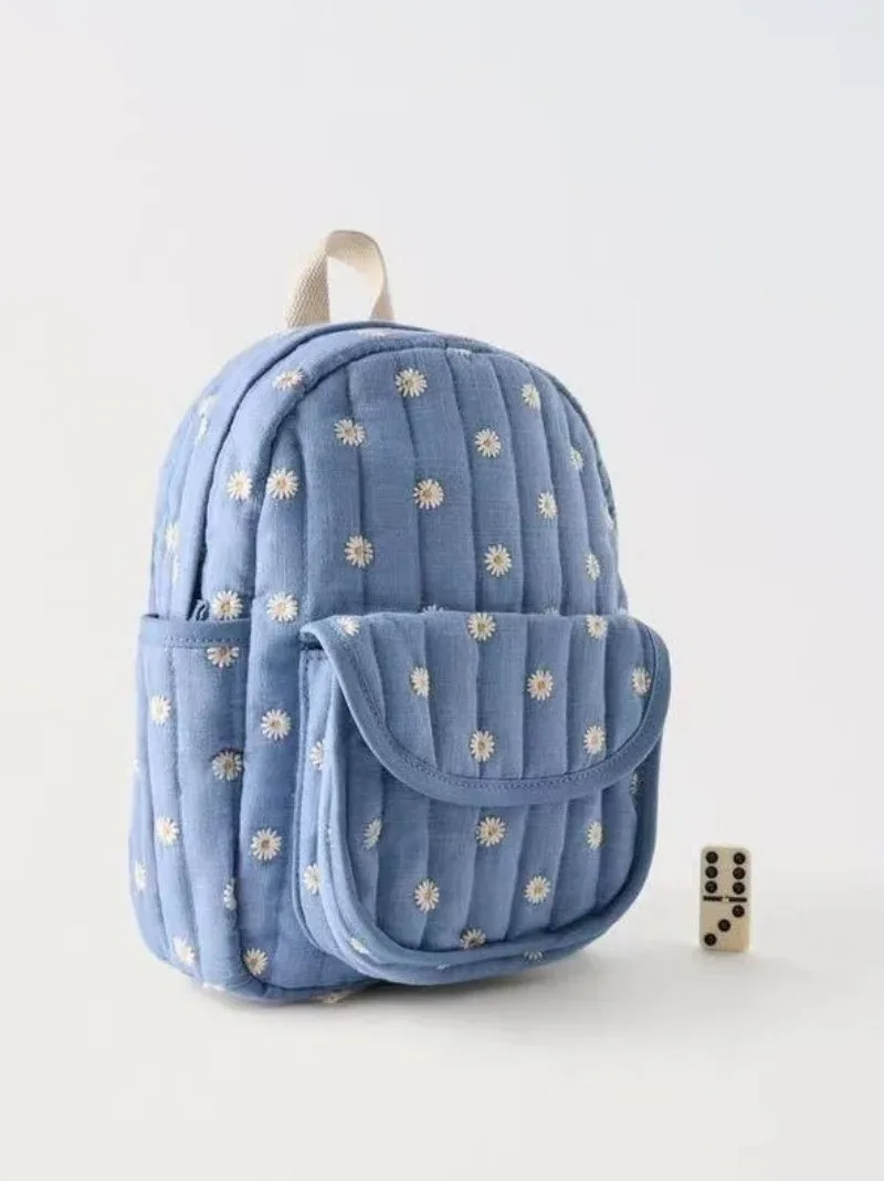 sac pour enfants personnalisé brodé sur mesure, sac à dos brodé marguerite pour jeunes enfants, maternelle