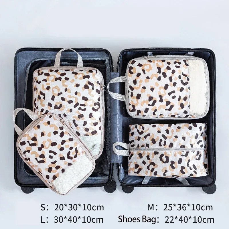 cubes d'emballage à compression de voyage, ensemble de 4 sacs d'emballage de bagages, sac de rangement compressible et extensible, accessoires de voyage essentiels