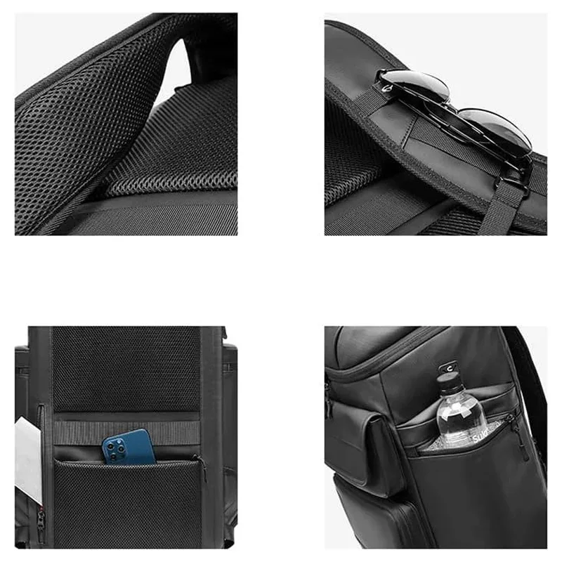 sac à dos de voyage de grande capacité pour hommes, sac à dos de randonnée imperméable de 50l avec sac à chaussures séparé, sac à dos pour ordinateur portable de travail