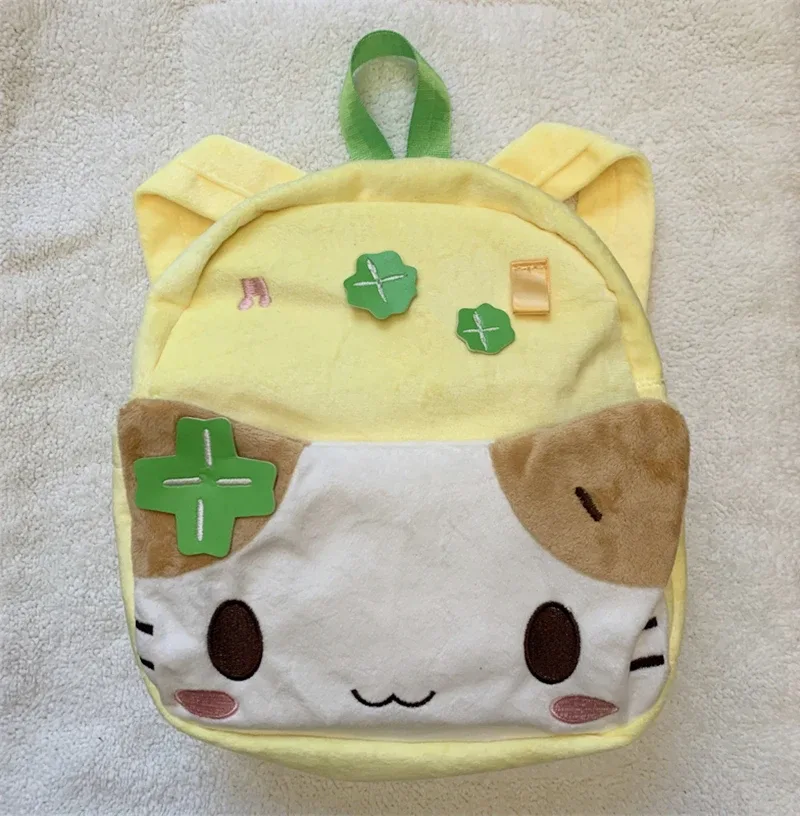 masyumaro fluffy fuwa nyanko cat peluche petit sac à dos kawaii mignon mini sacs pour femmes filles