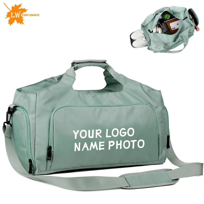 Sac de sport personnalisé avec logo, support et séparation sèche, sac de natation, sac de fitness, sac à bagages, nom imprimé personnalisé, motif photo
