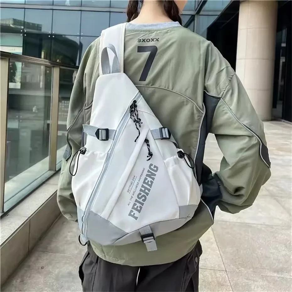 techwear style extérieur moto sport sac à dos à bandoulière unique unisexe hip hop multifonction sac de poitrine sac à bandoulière tactique