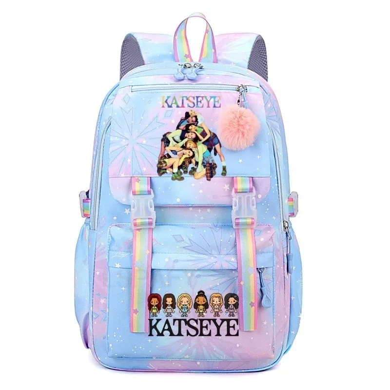 sacs d'école pour filles, sac à dos kpop katseye, sacs d'école décontractés à la mode pour adolescents, sac à dos léger pour étudiantes, sac à dos de voyage pour femmes