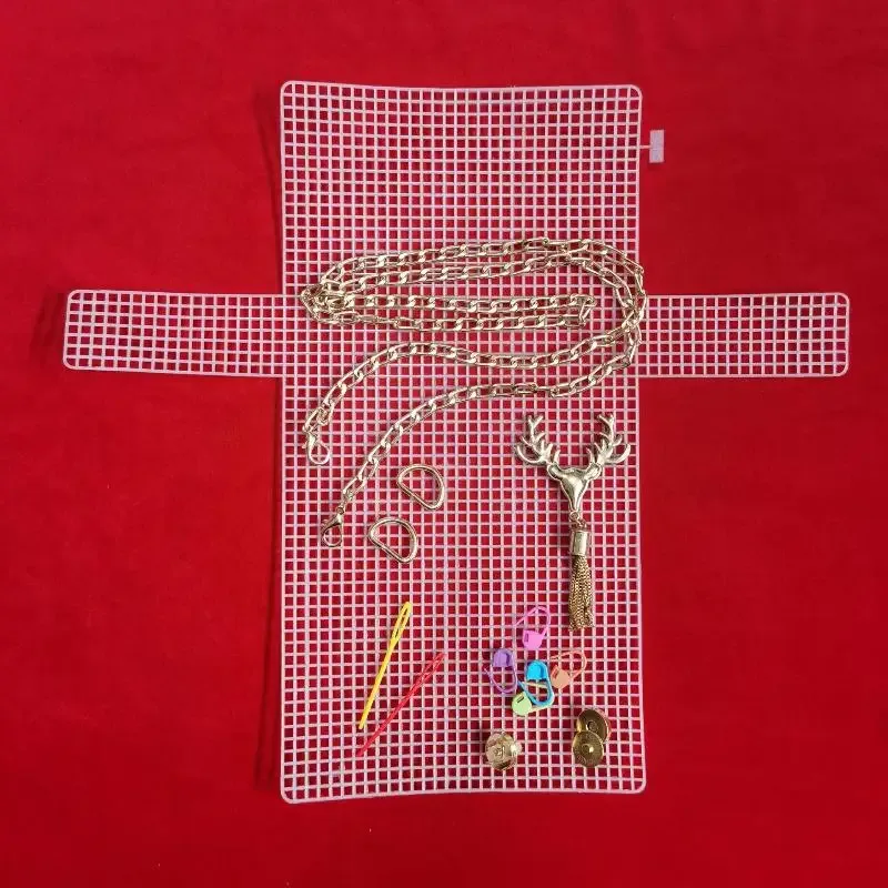 kit de sacs à tricoter au crochet, feuilles de toile en plastique, ensemble de rubans pour bricolage, sacs à bandoulière artisanaux, accessoires, outil avec tricot