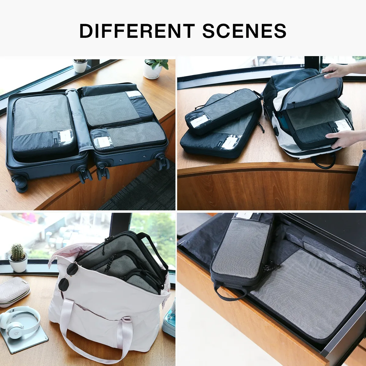 cubes d'emballage de compression pour hommes et femmes, organisateurs de bagages extensibles, bagages de voyage, bagages à main, 2-6 pièces