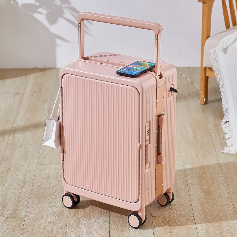 sushimu-grande valise à roulettes, cadre en aluminium, ouverture avant personnalisée, nouvelle collection