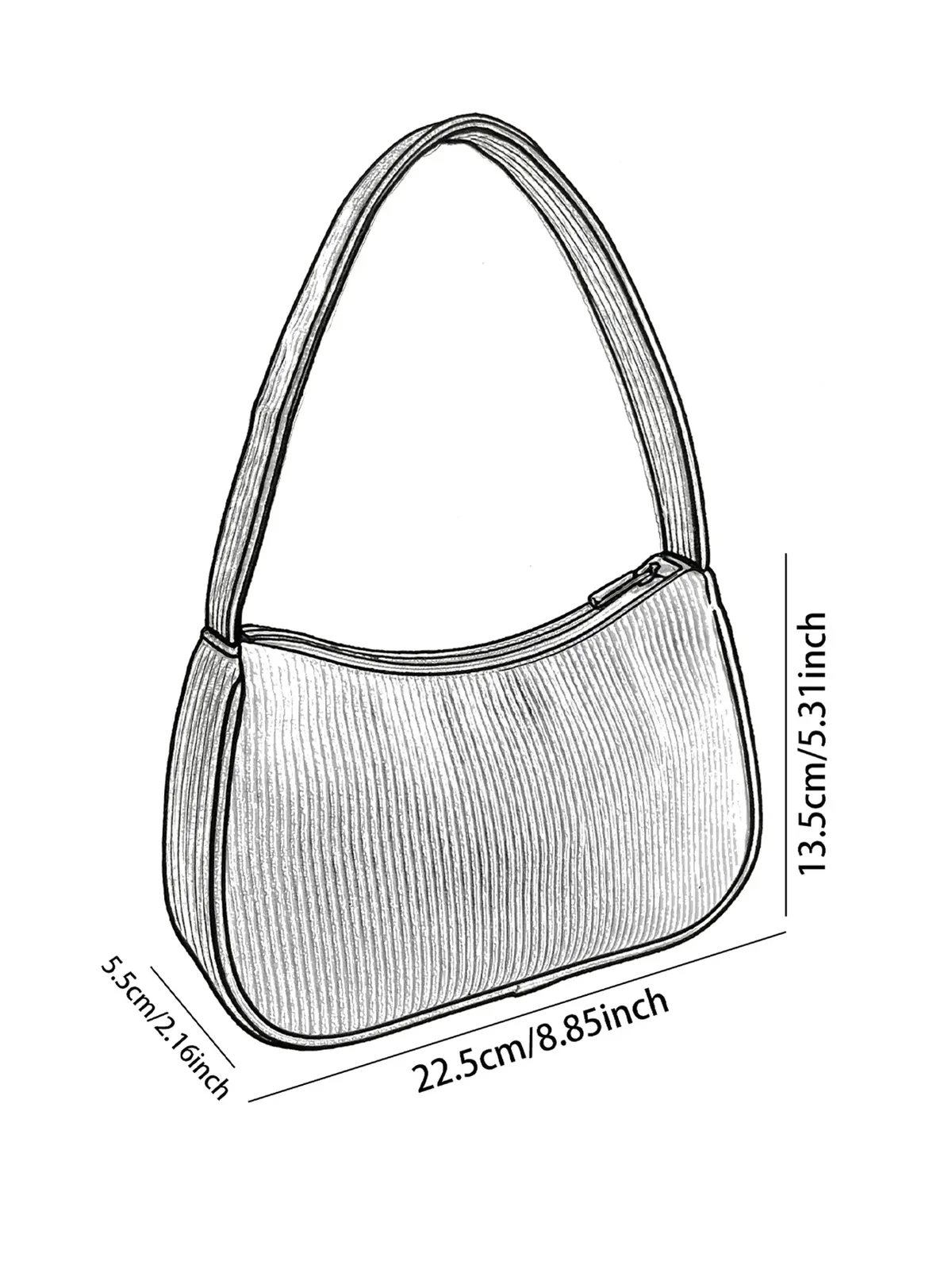 sac à bandoulière tendance à imprimé camouflage, sac sous le bras en velours côtelé pour un usage quotidien décontracté