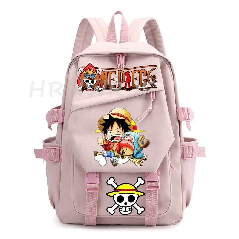 sac à dos anime one piece monkey d luffy, sac à dos d'université, sac à dos de voyage pour fille, sac à dos en nylon pour ordinateur portable, sacs d'école pour femmes et hommes