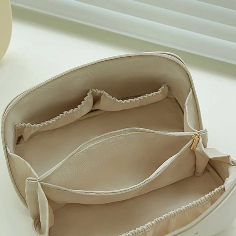 sacs à cosmétiques pour femmes, pochette de maquillage élégante en cuir pu, organisateur de produits de toilette de voyage, sac à main de rangement, fourre-tout de maquillage coréen