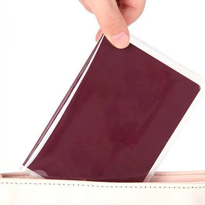 6 pièces voyage étanche saleté porte-passeport couverture portefeuille transparent pvc porte-carte d'identité affaires porte-carte de crédit étui pochette