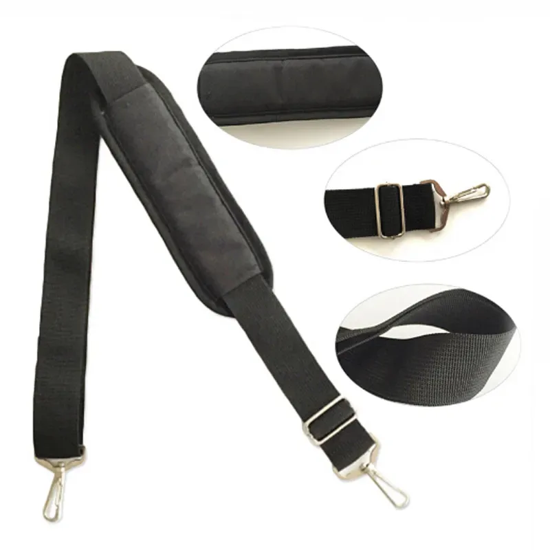 sangle de sac en nylon noir pour hommes, 1/2/3 pièces, sangle d'épaule solide, pour mallette, sacoche pour ord