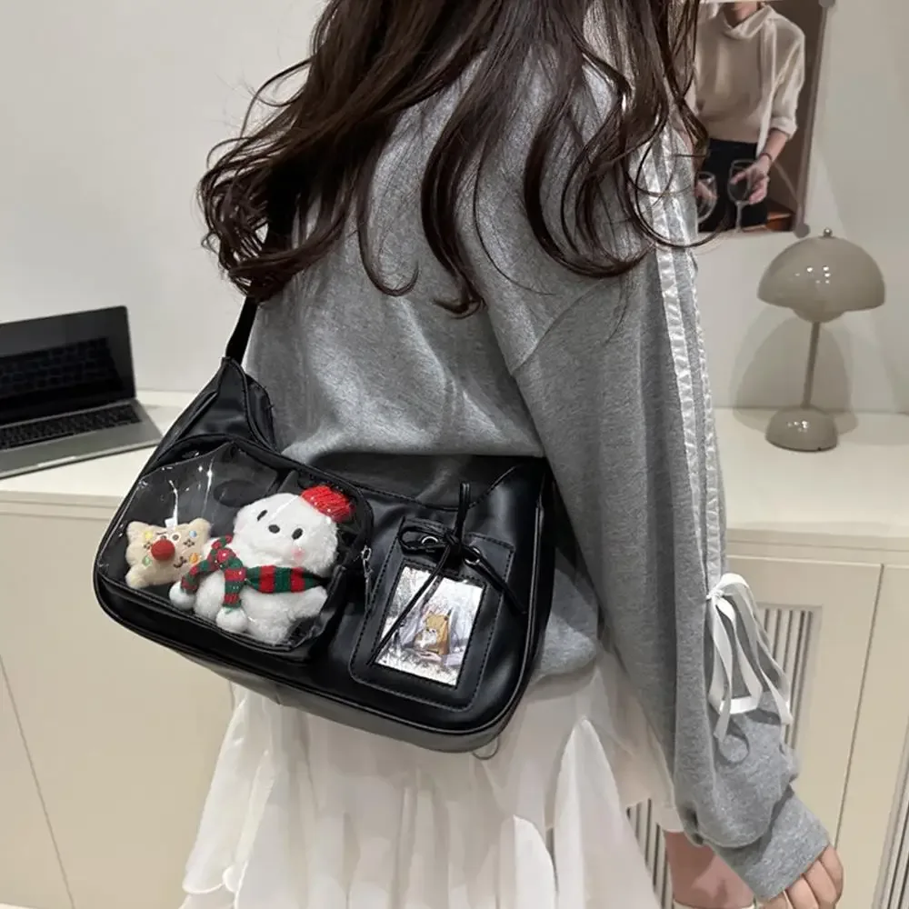 Y2k Harajuku sac à bandoulière femmes coréen Transparent Ita sac école sac à bandoulière femme japonais concepteur Preppy sac à main sac à main