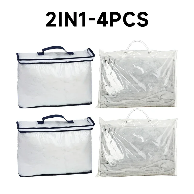 sacs d'emballage en pvc transparent, couverture de literie portable, emballage de vêtements, sac de rangement pour taies