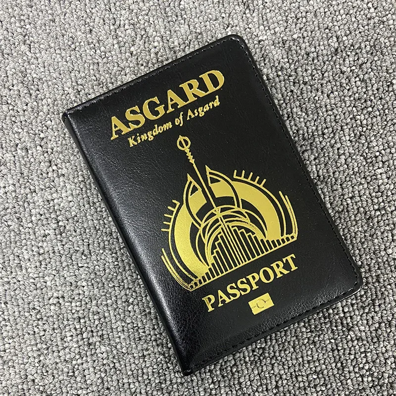 asgard – housse de passeport de mythologie nordique, porte-passeport vikings, portefeuille de voyage en cuir pu, livraison directe