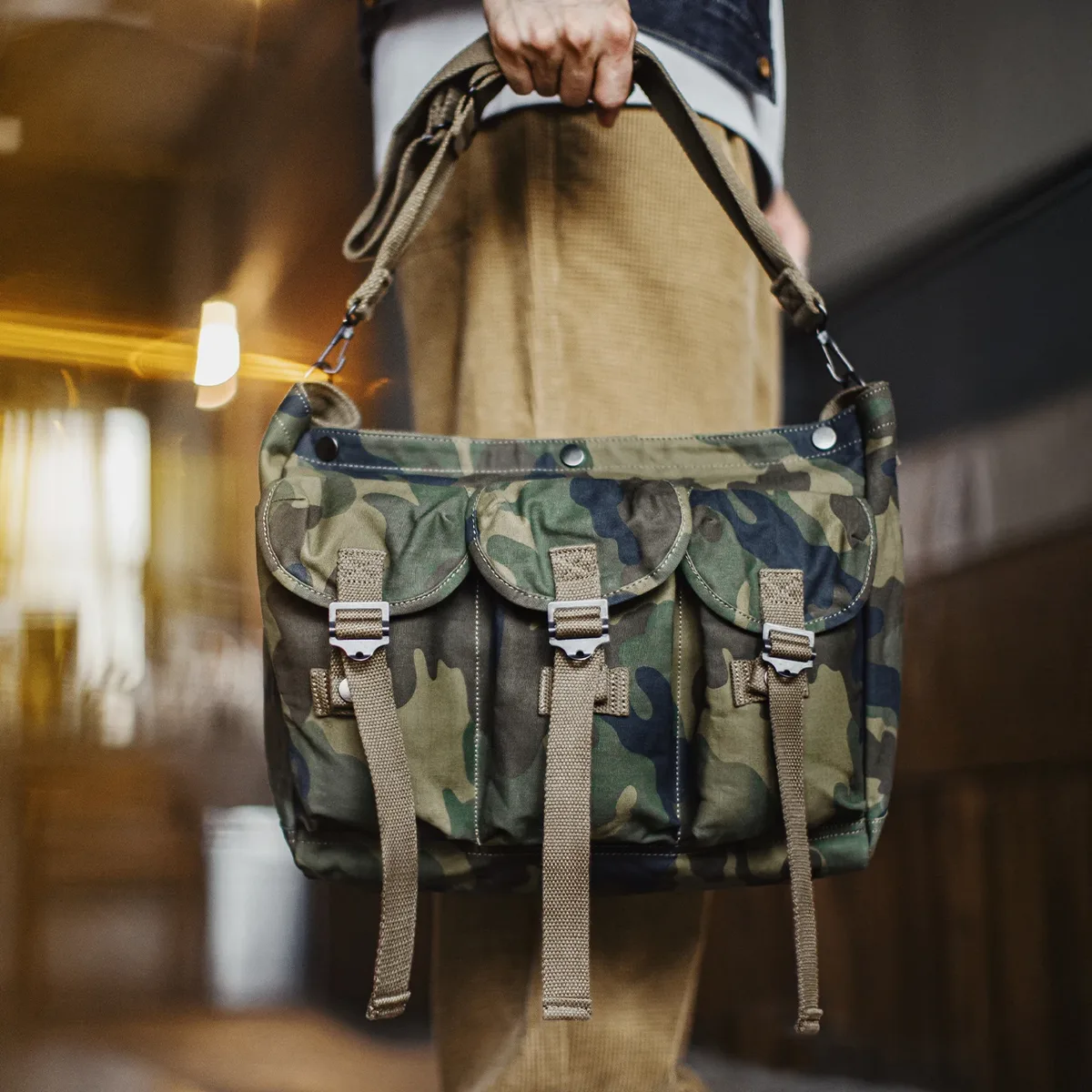 Maden – sac à bandoulière tactique Vintage pour hommes, sacoche en coton de Camouflage, grande capacité, sac à bandoulière d'entraînement dans la Jungle en plein air