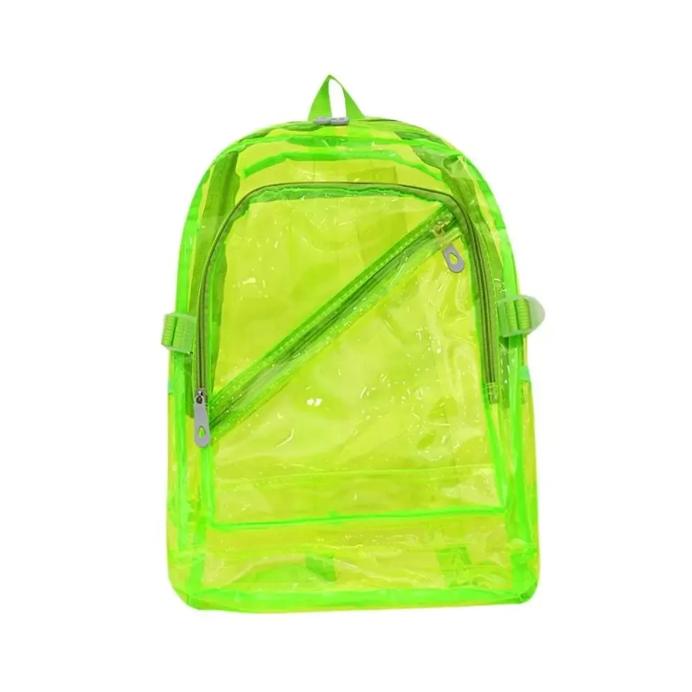 sac à dos transparent de couleur bonbon portable pour adolescents, sac d'école en pvc pour étudiants, sac de voyage polyvalent, sac à bandoulière transparent pour l'école.