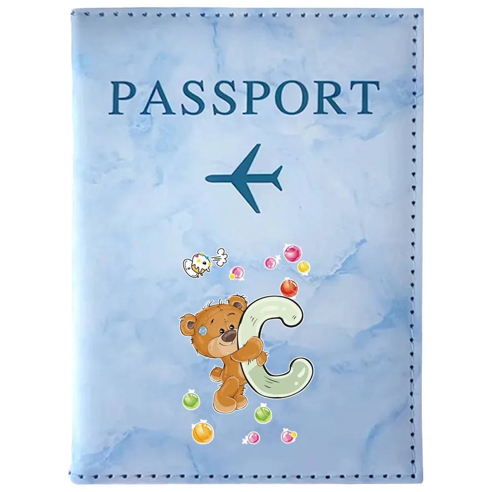 organisateur de passeport au design vintage classique, porte-carte de crédit, étui de voyage pour hommes et femmes, impression de lettres d'ours