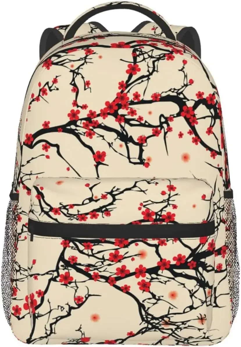 sac à dos décontracté à motif de fleurs sans fleurs japonaises, sac à dos pour ordinateur portable, sac à dos pour ordinateur avec poches, sac à dos pour le travail, les voyages d'affaires