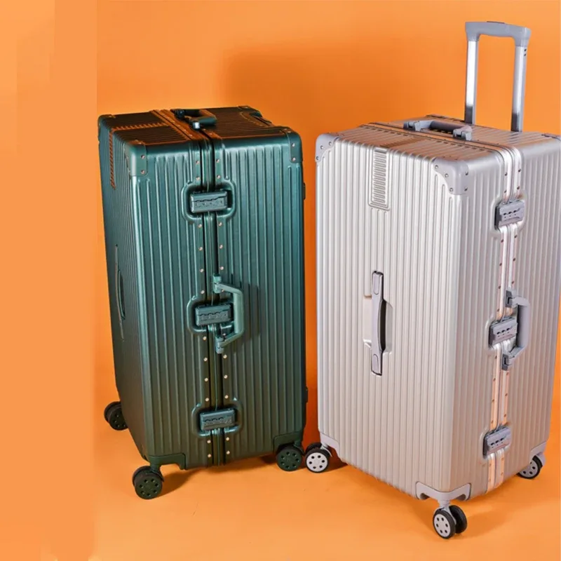 valise de voyage épaisse pour bagages unisexe extra large de 60/100 pouces, avec serrure tsa de grande capacité, boîtier de chariot, cadre en aluminium à fermeture éclair