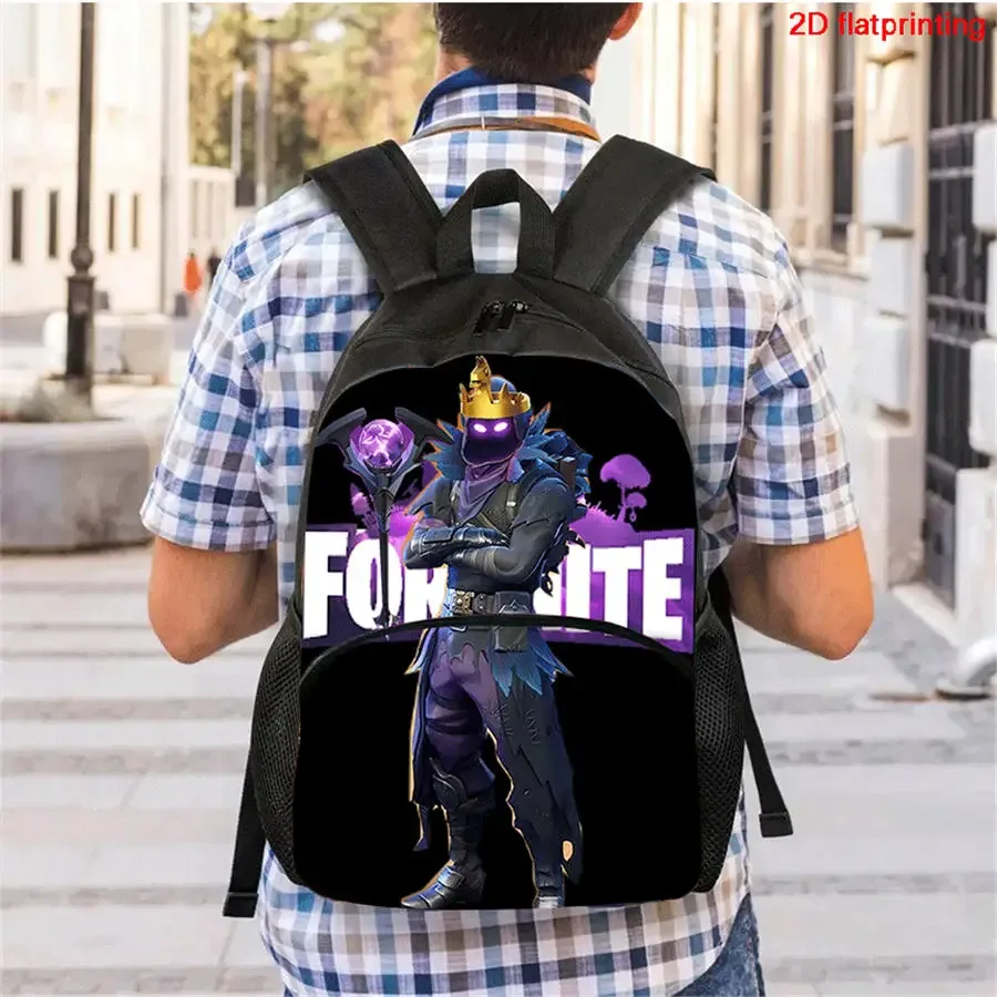 fortnite – sac à dos léger avec poche avant, sac bandoulière et trousse à crayons, pour garçons et filles de 5 à 10 ans, porte-clés imprimé en 3d gratuit, 3 pièces