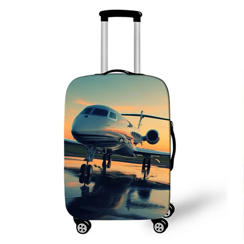 juste de valise de voyage 3d en tissu élastique, housse de protection pour bagages, housse épaisse pour valise à roulettes, accessoire de voyage, avion, 18-32 pouces