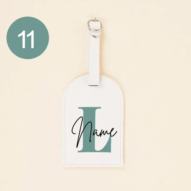étiquette de bagage monogramme personnalisée en pu, initiale avec nom en cuir pour valise, bagages, sac à main, étiquette de sac de voyage, meilleurs cadeaux