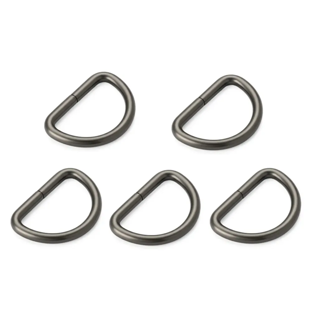 lot de 5 pièces en métal épaissi, anneaux en d semi-circulaires, boucles et chaînes pour sacs à main, sacs à dos, sangles, colliers de chien, accessoires diy