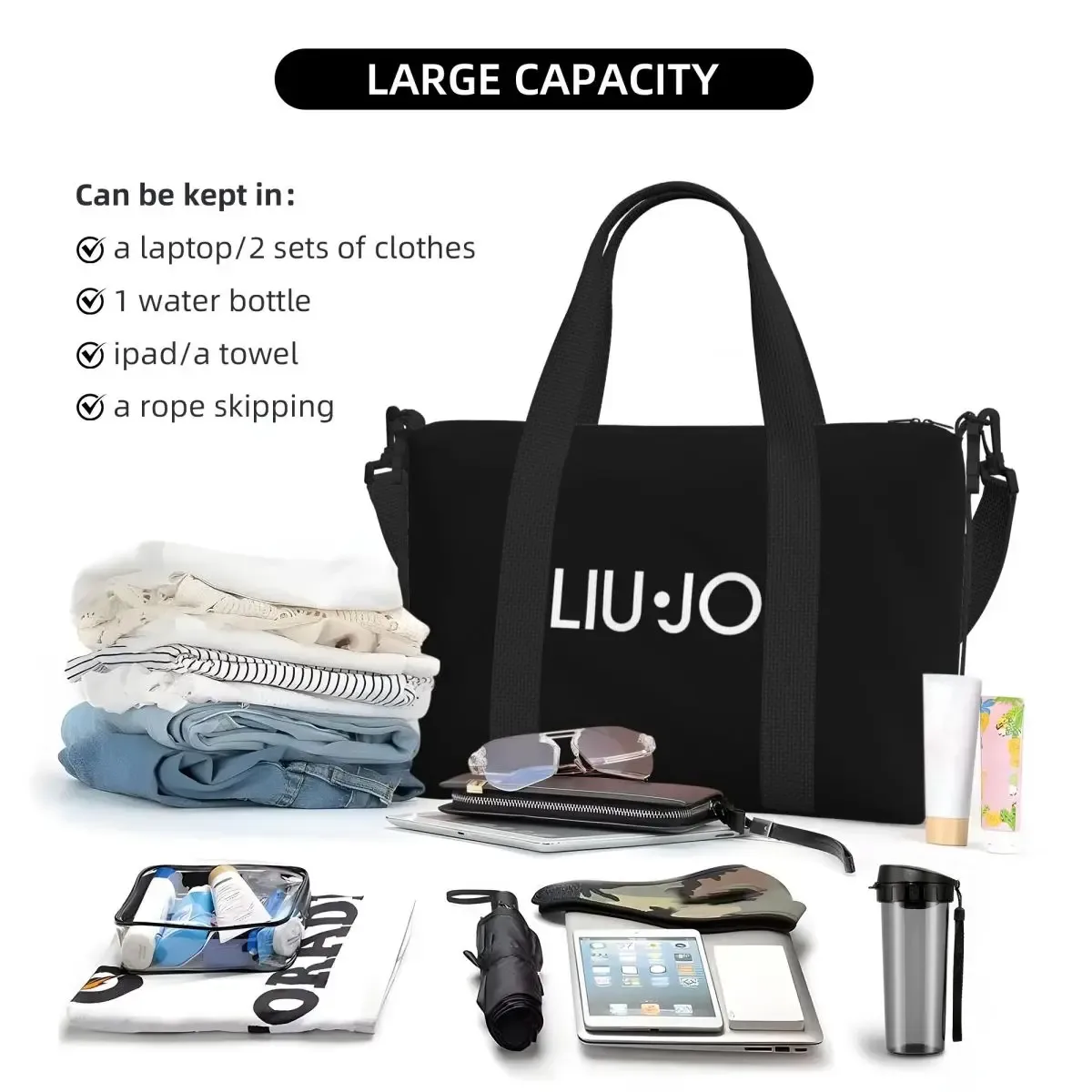 sac de voyage portable l-liu-jo, sac de sport et de fitness de grande capacité, sac de rangement léger, sac de voyage à une épaule