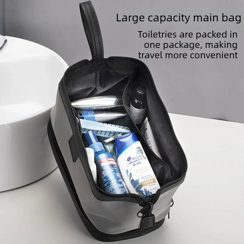 sac de voyage étanche pour la toilette, sac de rangement de qualité supérieure, trousse de toilette portable grande capacité avec séparation sec/humide, cadeau d'affaires pour homme