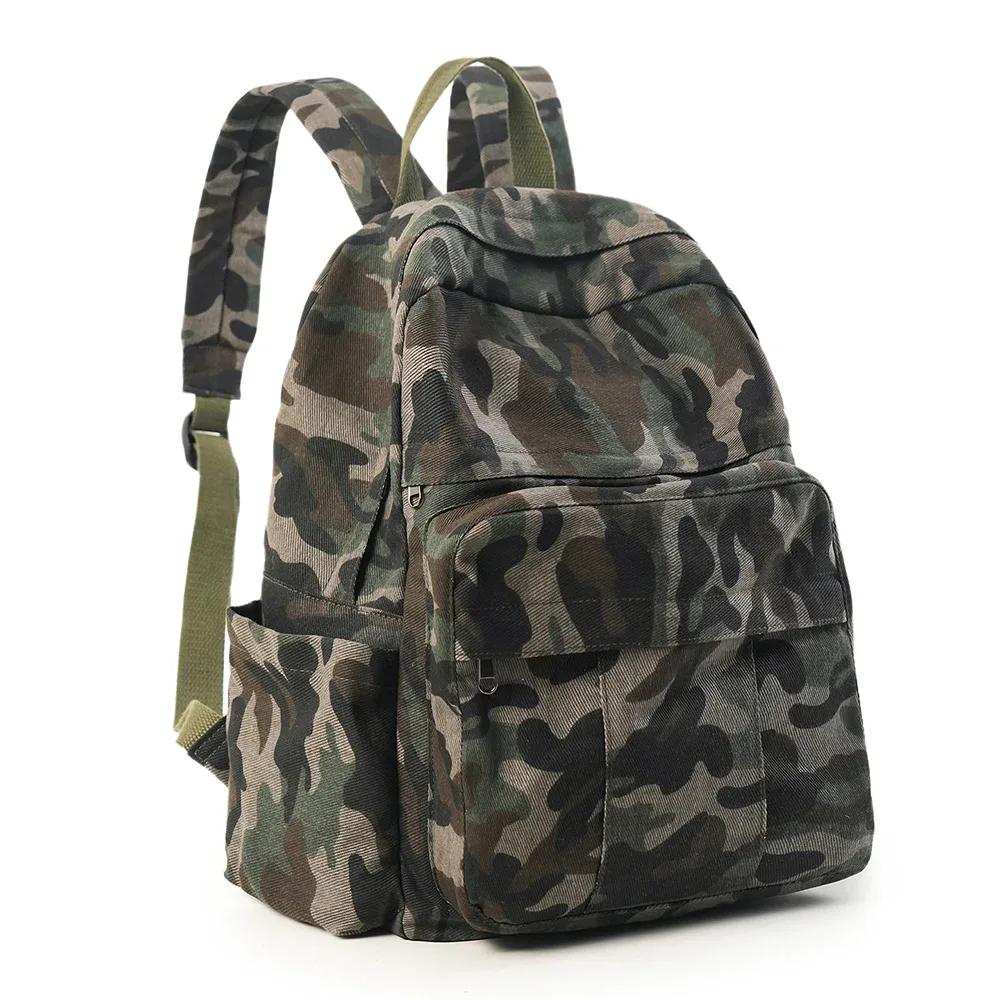 sac à dos en toile pour femmes, hommes et couples, unisexe, décontracté, imprimé léopard et camouflage, sac de voyage, sac à dos d'école, sac à bandoulière rétro