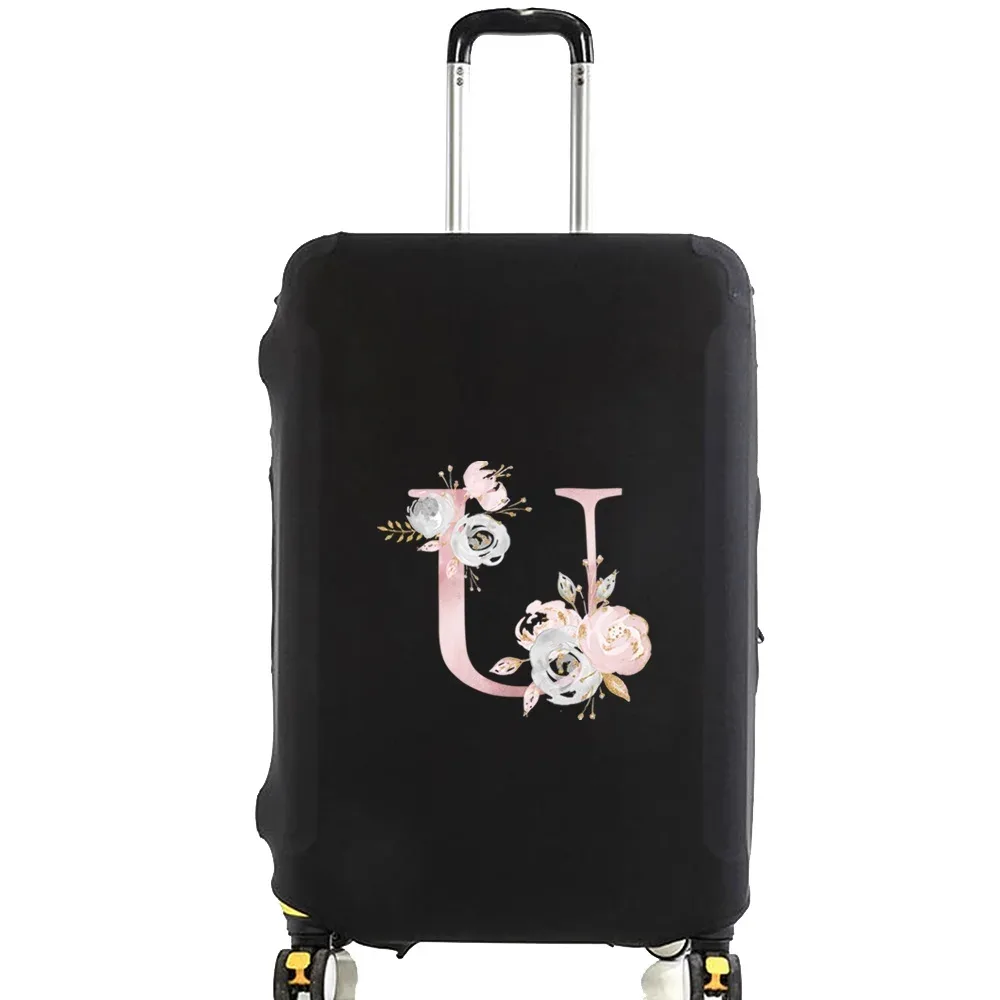 valise à bagages valise housse de protection rose fleur lettre nom motif voyage élastique bagages housse anti-poussière appliquer 18-28 valise