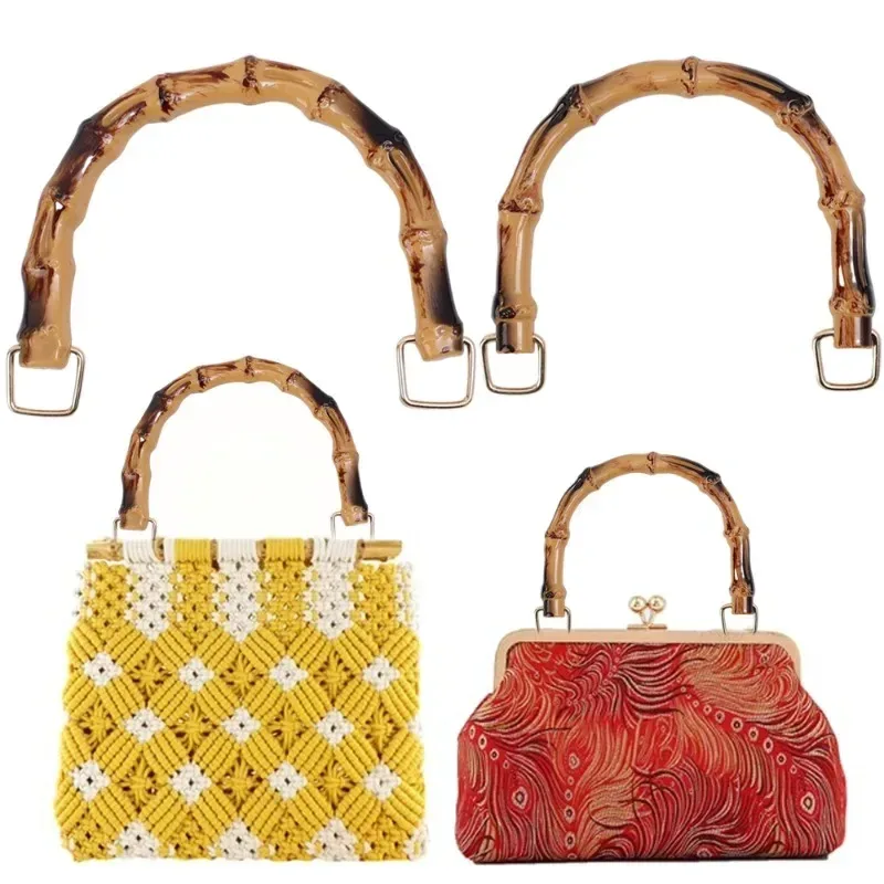 sac à main en imitation bambou pour femmes, type d, poignée de remplacement, rétro, fait à la main, levier à main en plastique