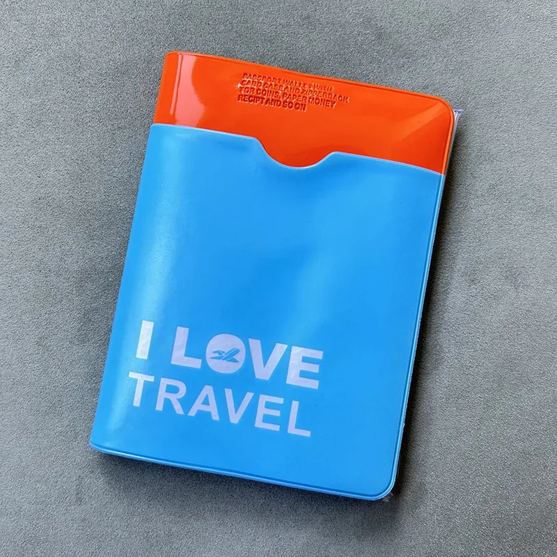 couverture de passeport d'avion imperméable en pvc pour femme, design 3d, porte-documents de voyage
