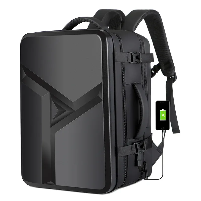 sac à dos à coque rigide de grande capacité pour hommes, sac d'extension d'affaires usb, sac d'ordinateur 17 pouces, sac à dos de voyage abs, nouvelle valise