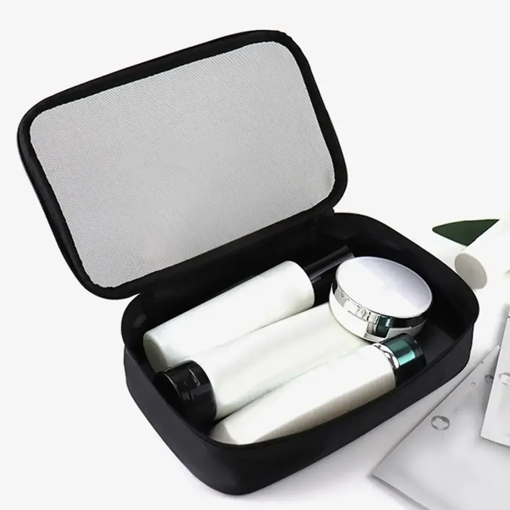 sac de maquillage pour femmes, couleur unie, fermeture éclair, sac à cosmétiques, maille transparente, décontracté, voyage, portable, mini sacs de rangement de lavage