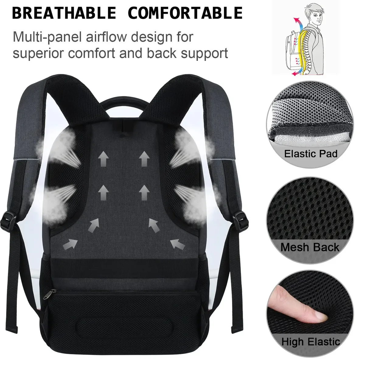 sac à dos homme sac de voyage sac d'objectif d'appareil photo extérieur noir ergonomie pochette d'ordinateur grande capacité alpinisme sac à main étanche