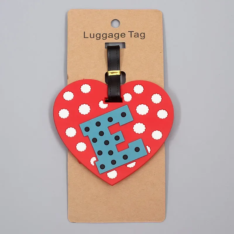 étiquette d'accessoires de voyage pour bagages, 26 lettres mignonnes, en gel de silice, support d'identification pour valise, étiquette d'embarquement pour bagages, portable, nouveauté