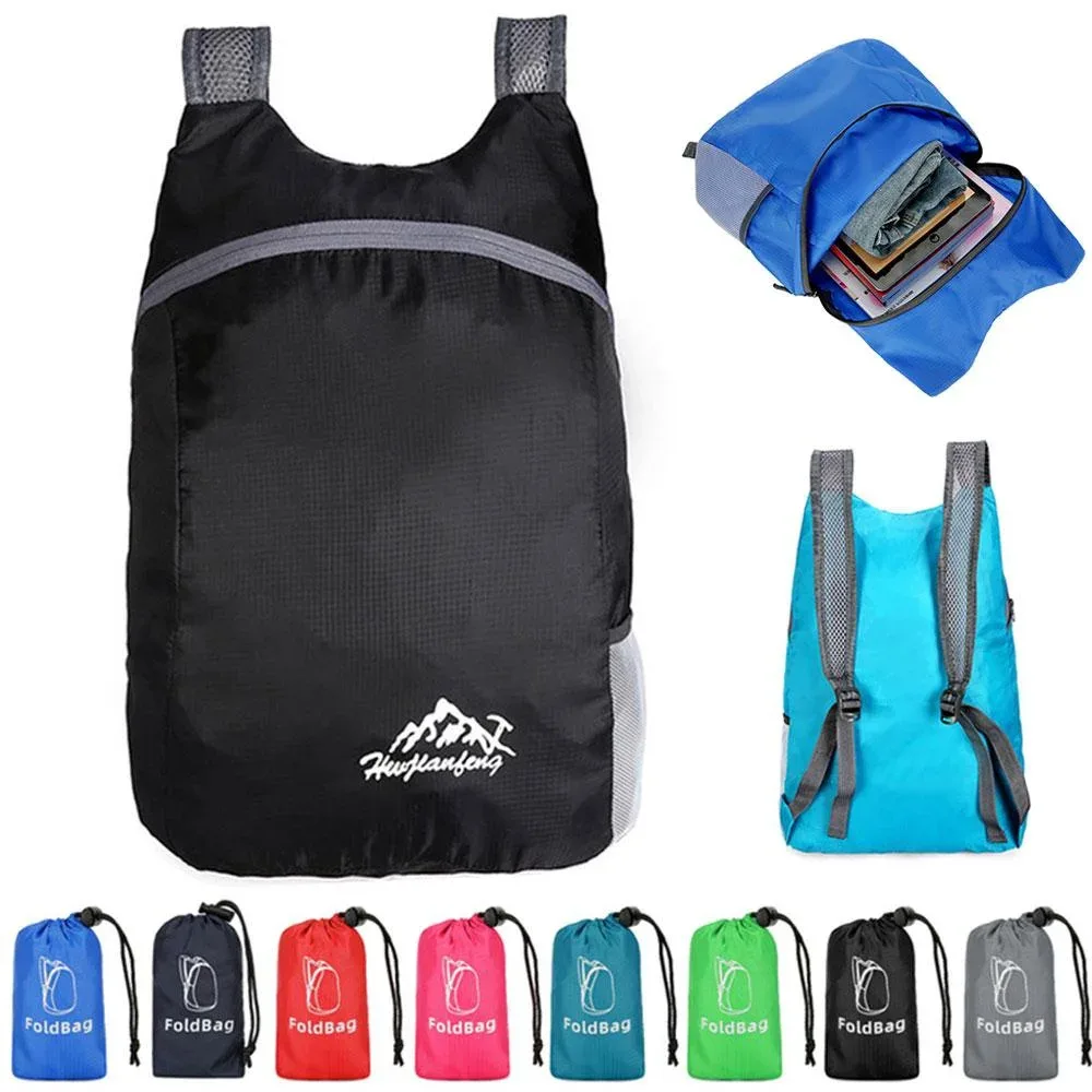 JJYY Sac à dos pliable et étanche pour sports de plein air - Sac de voyage portable ultra léger pour voyage camping course à pied fitness shopping