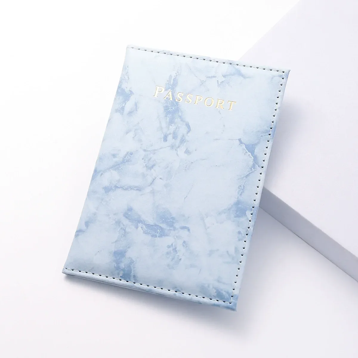 femmes hommes passeport couverture en cuir pu marbre style voyage id carte de crédit porte-passeport paquet portefeuille sac à main sacs pochette