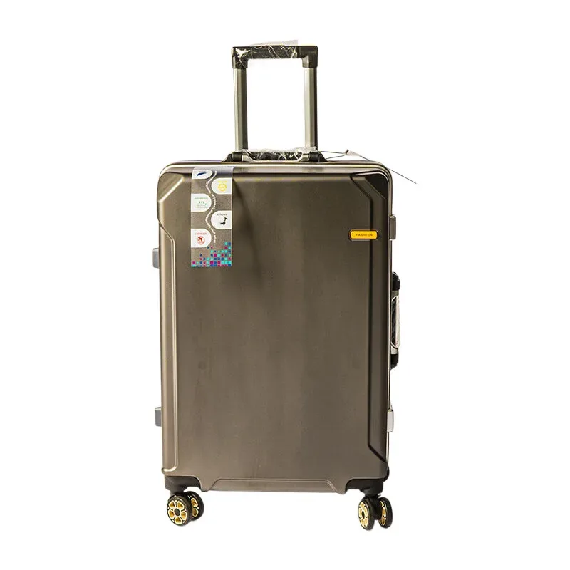 valise d'enregistrement moderne à cadre en aluminium, grande capacité, étanche, roues silencieuses, design de mode pour bagages de cabine d'affaires/voyage