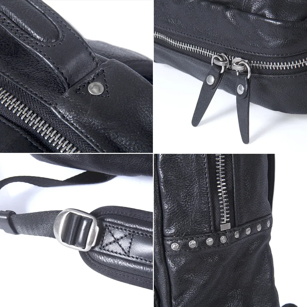 s.worker sac à dos décontracté en cuir de vache véritable pour hommes, sac à dos pour ordinateur portable, sacs de voyage de grande capacité, sacs d'école