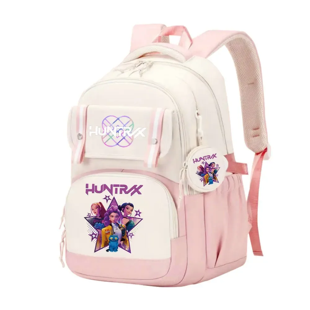 sac d'école kpop demon hunters pour enfants, grande capacité, sac à dos d'étudiant de haute qualité, imprimé avec des personnages de dessins animés mignons, sac à dos de voyage