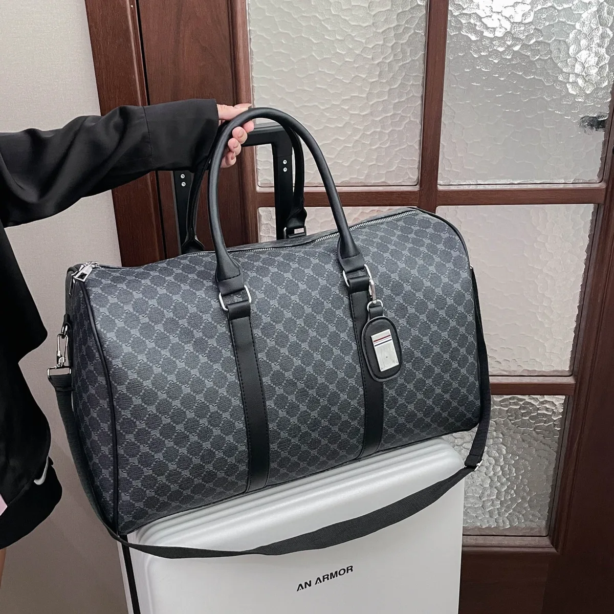 sac de voyage vintage à motifs, grande capacité, résistant à l'usure, sac de sport à bandoulière pour les voyages courts