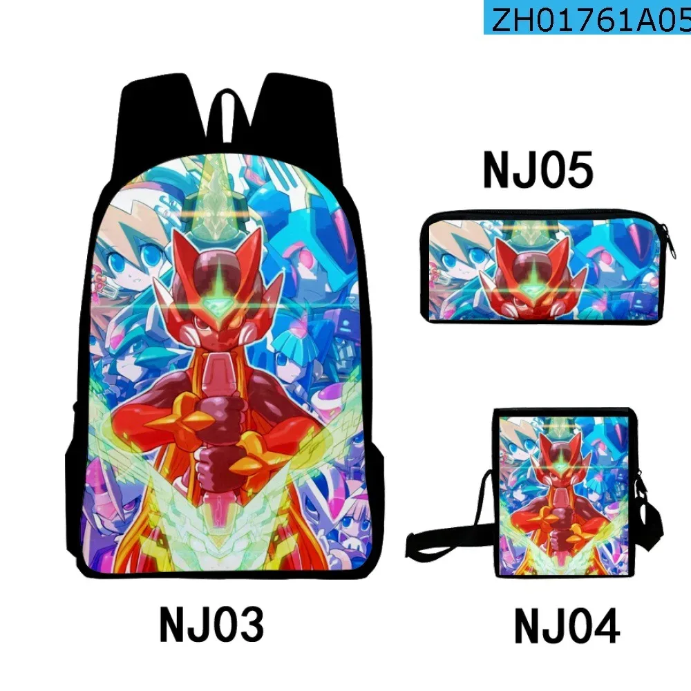 mode nouveauté cool rockman impression 3d 3 pièces/ensemble sacs d'école pour élèves sac à dos pour ordinateur portable sac à dos sac à bandoulière incliné trousse à crayons