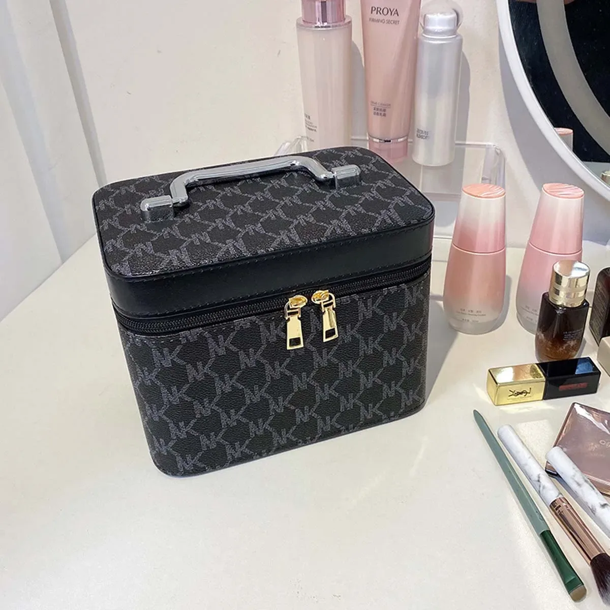 trousse de maquillage avec fouet avancé, valise à lettres, boîte de rangement pour cosmétiques à domicile, boîte de technicien féminine, vente en gros, nouveau