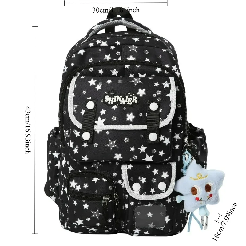 sac à dos d'écolière japonais grande capacité multi-poches pour collégienne, sac à dos transparent style anime ita bag